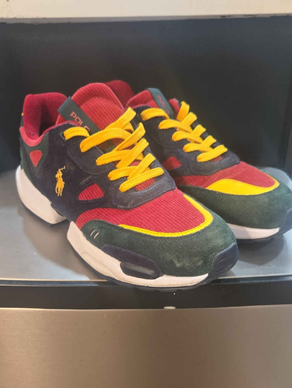 Polo by Ralph Lauren Red Sneakers with Yellow Laces